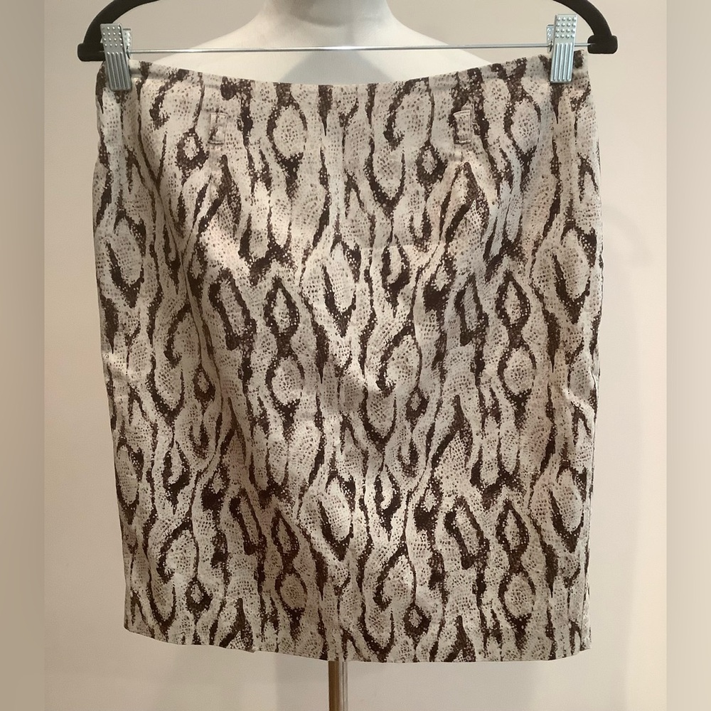 Apt.9 Brown & Tan Pattern Pencil Lined Skirt Size 6
